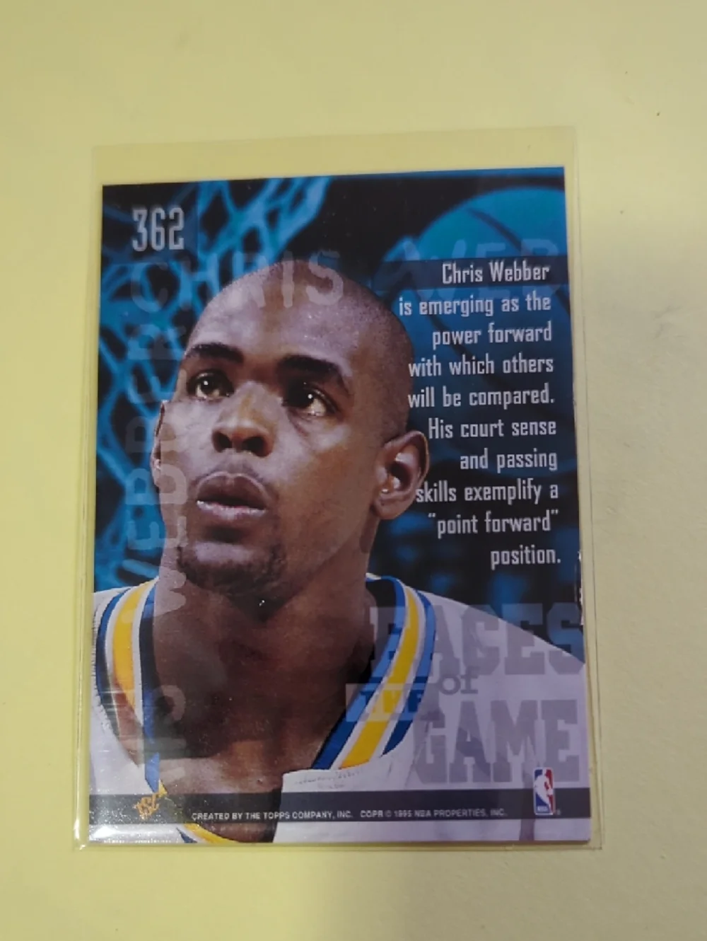 Faces of the Game WEBBER Basketball Card - Close-Up Portrait #362 NM - Picture 4 of 10